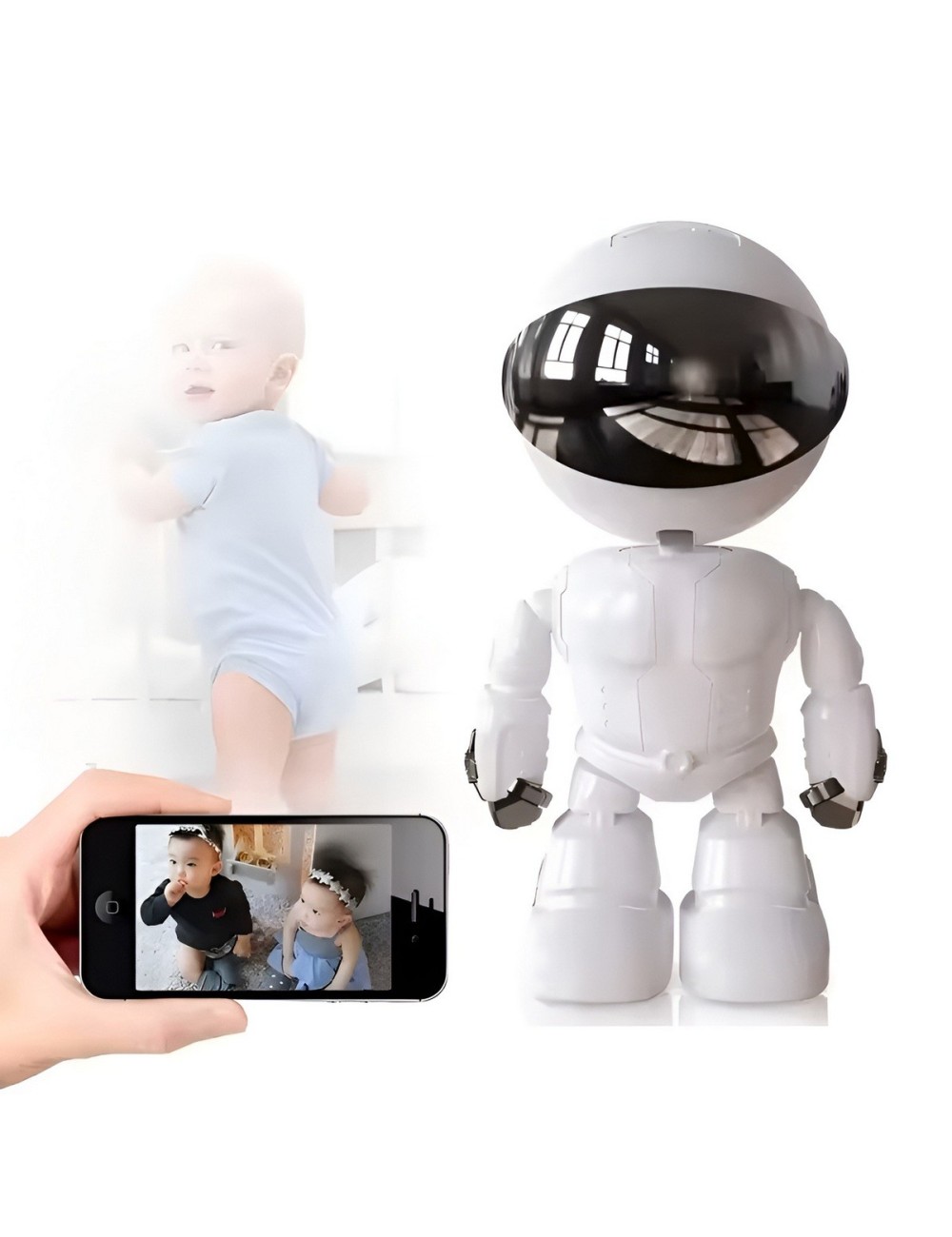 Cámara De Seguridad Robot Wifi 2k 360° Seguimiento Humanoide