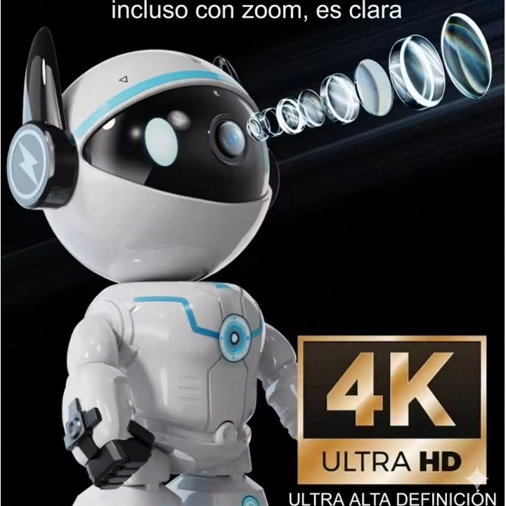 Cámara De Seguridad Robot Wifi 2k 360° Seguimiento Humanoide
