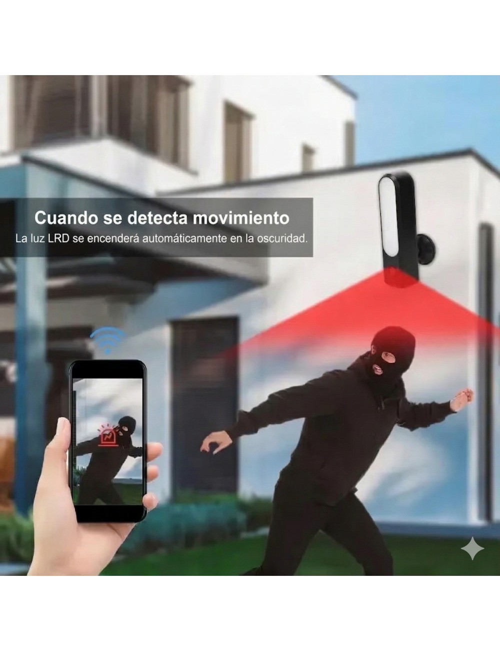 Cámara De Seguridad Wifi Tipo Lámpara Exterior Ip66 Full Hd