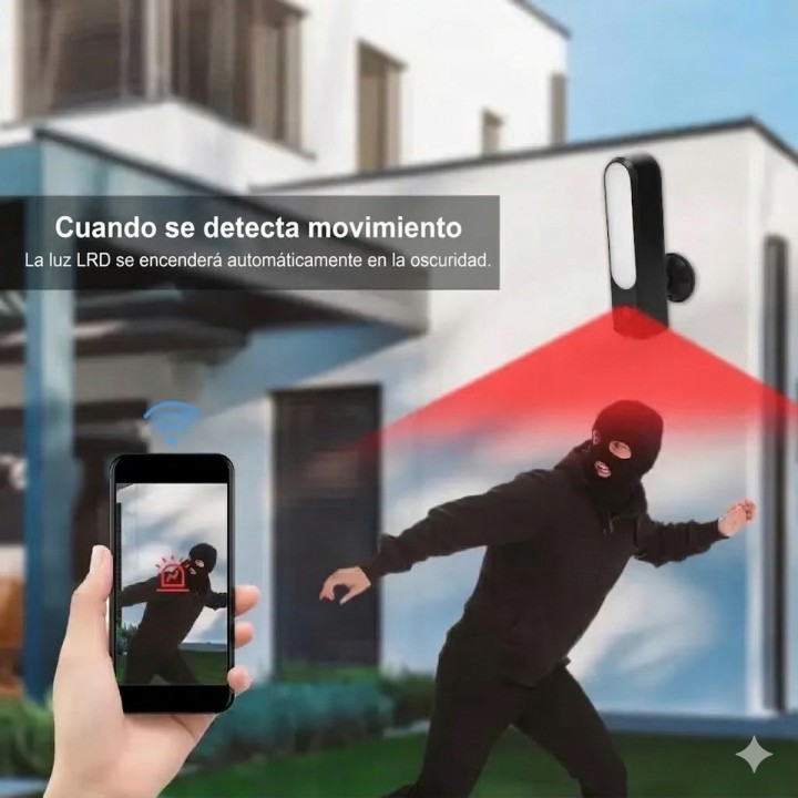 Cámara De Seguridad Wifi Tipo Lámpara Exterior Ip66 Full Hd