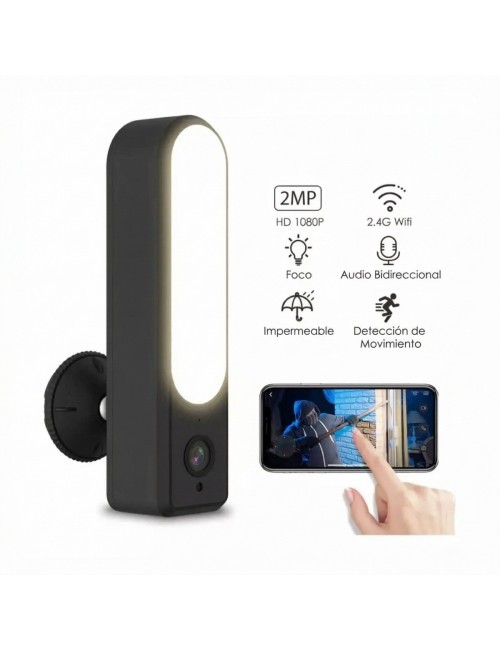 Cámara De Seguridad Wifi Tipo Lámpara Exterior Ip66 Full Hd