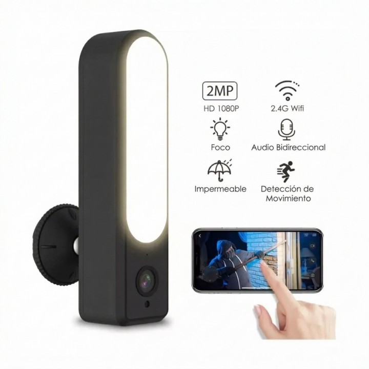 Cámara De Seguridad Wifi Tipo Lámpara Exterior Ip66 Full Hd