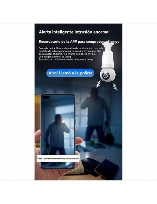 Cámara Foco Wifi 360° Seguridad Hd Inteligente Alarma