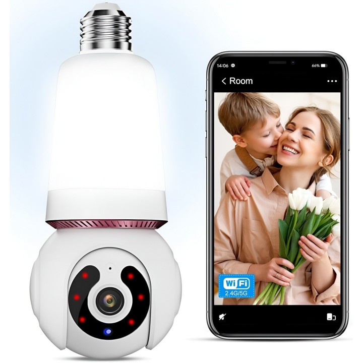 Cámara Foco Wifi 360° Seguridad Hd Inteligente Alarma