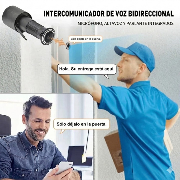 Cámara Ojo De Pez Wifi 3mp Para Puerta Audio Bidireccional