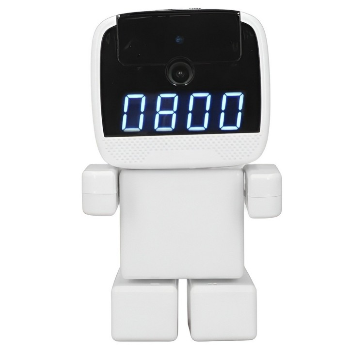 Cámara Robot Inteligente Interactivo Con Reloj Digital Led