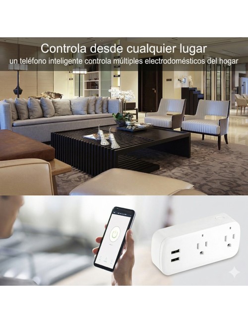 Enchufe Inteligente Wifi Doble Con Usb Alexa Google Home