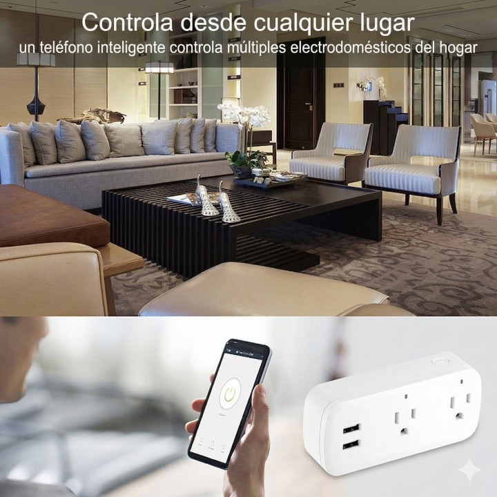 Enchufe Inteligente Wifi Doble Con Usb Alexa Google Home