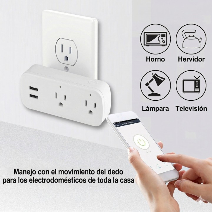 Enchufe Inteligente Wifi Doble Con Usb Alexa Google Home