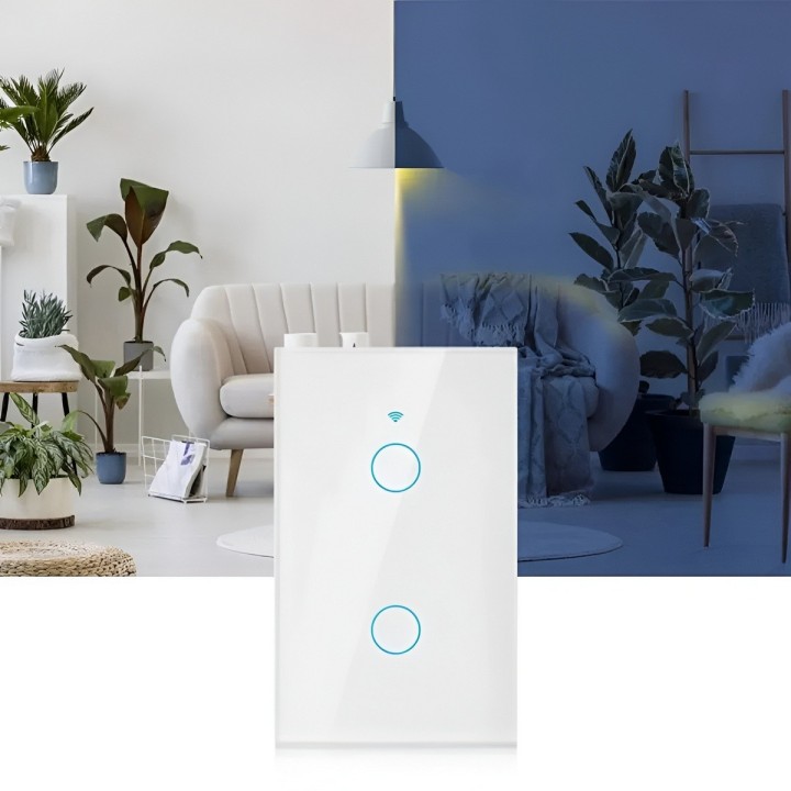 Interruptor Inteligente Wifi Doble Canal Touch Alexa Google