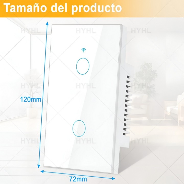 Interruptor Inteligente Wifi Doble Canal Touch Alexa Google