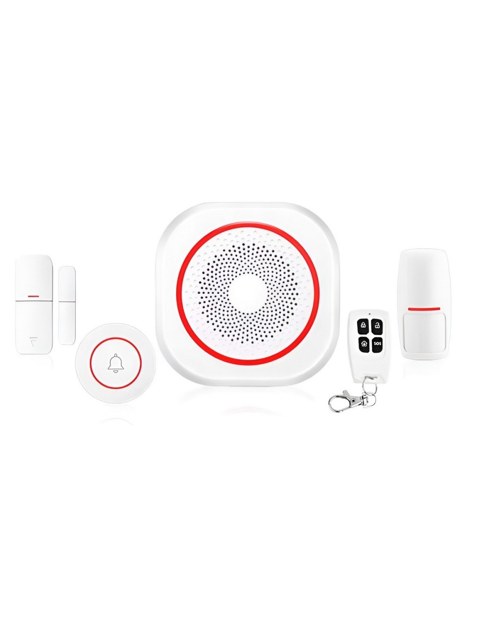 Kit De Alarma Wifi Inteligente H3 Sirena Con Sensores Timbre