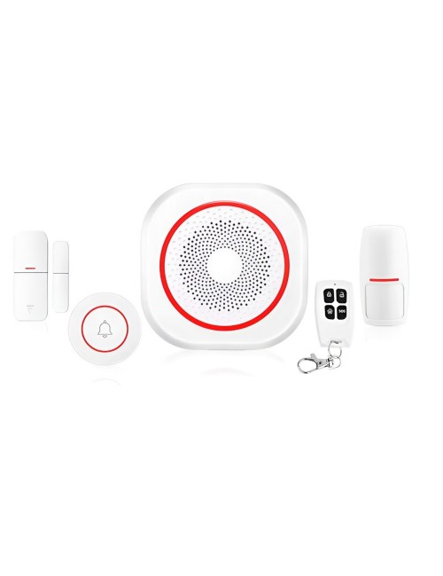 Kit De Alarma Wifi Inteligente H3 Sirena Con Sensores Timbre