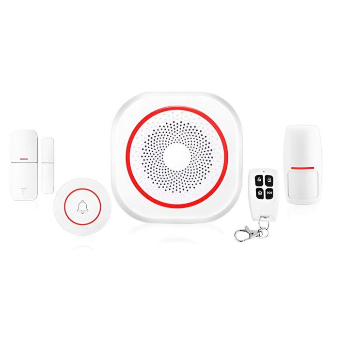 Kit De Alarma Wifi Inteligente H3 Sirena Con Sensores Timbre