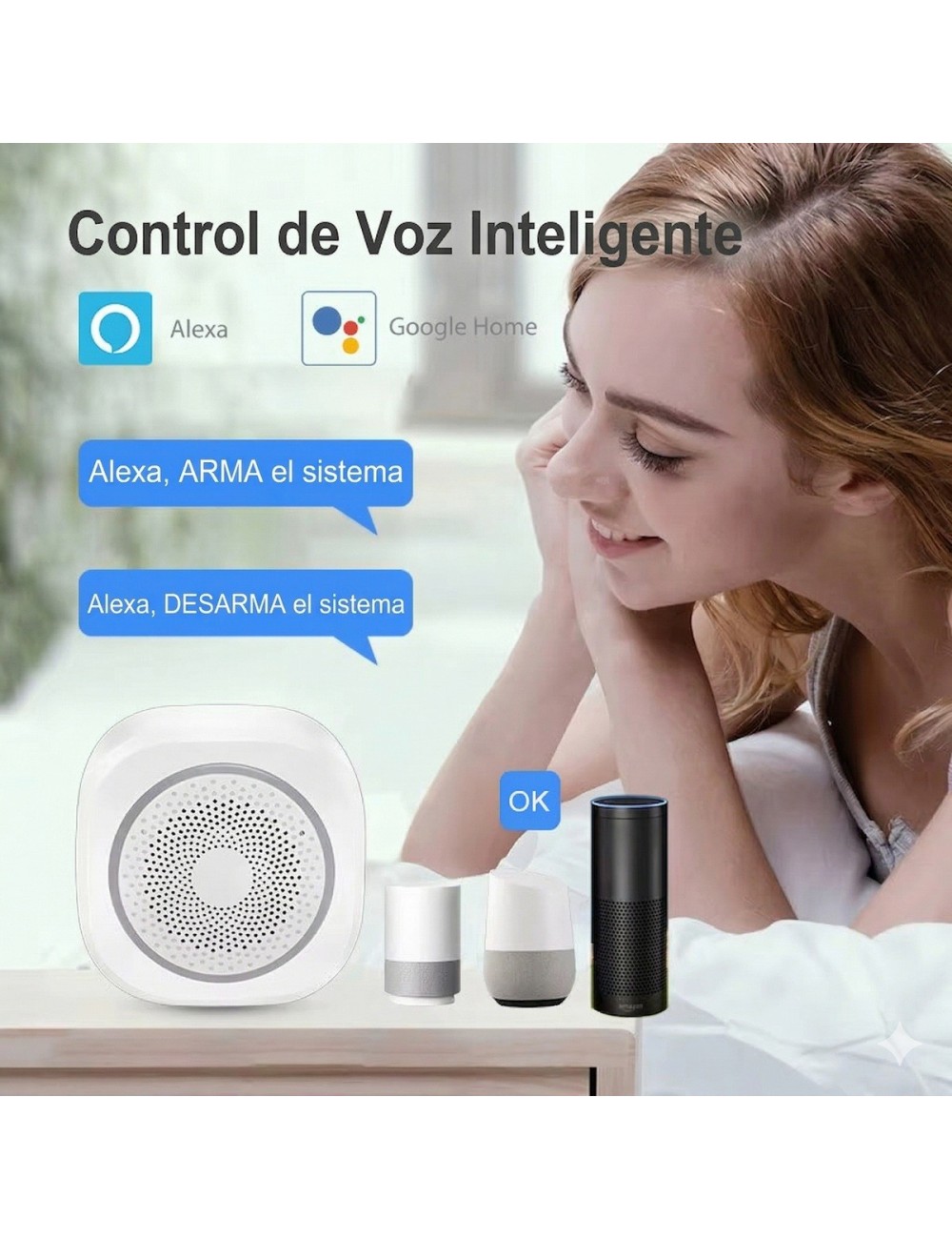 Kit De Alarma Wifi Inteligente H3 Sirena Con Sensores Timbre