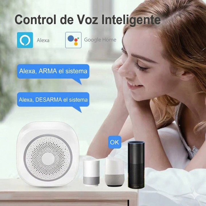 Kit De Alarma Wifi Inteligente H3 Sirena Con Sensores Timbre