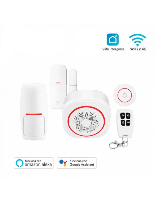 Kit De Alarma Wifi Inteligente H3 Sirena Con Sensores Timbre