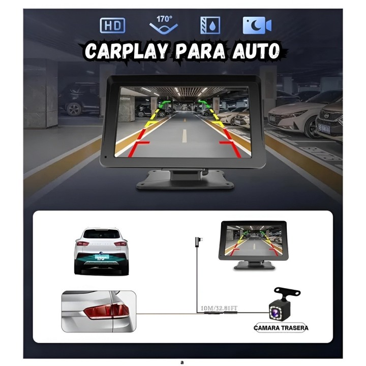 Pantalla T7d 7 Pulgadas Carplay Android Auto Inalámbrico