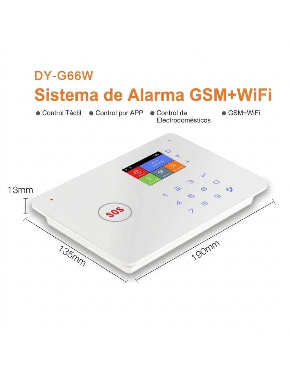 Sistema De Alarma Inteligente Wifi +gsm Dy-g66w Pantalla Tft