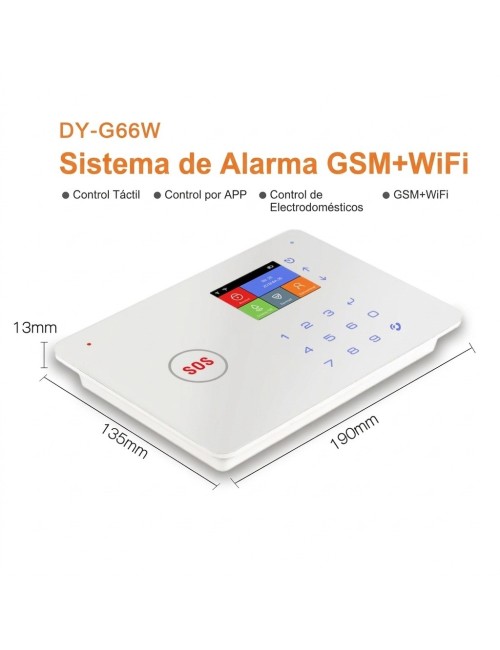Sistema De Alarma Inteligente Wifi +gsm Dy-g66w Pantalla Tft