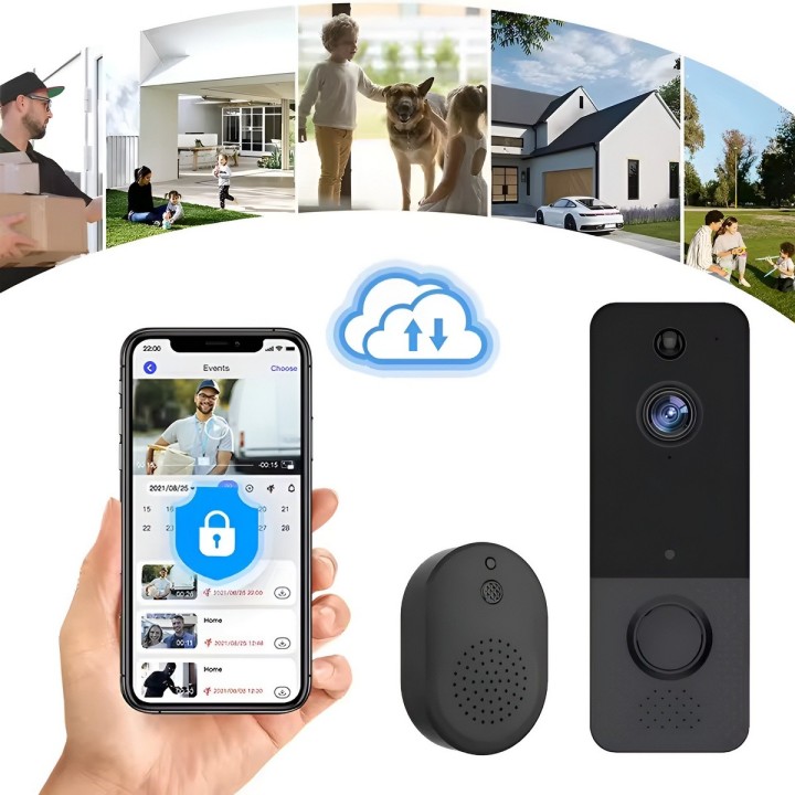 Timbre Inteligente Wifi Cámara Full Hd Inalámbrico Exterior