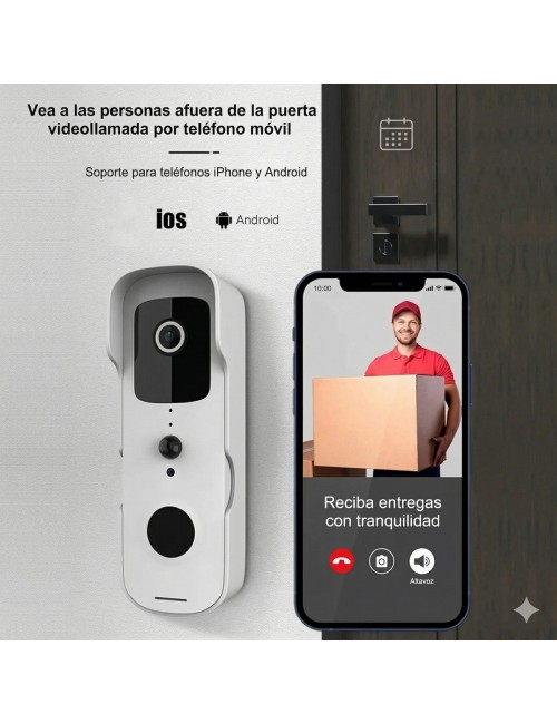 Timbre Inteligente Wifi Hd Con Cámara De Video Y Sensor Pir