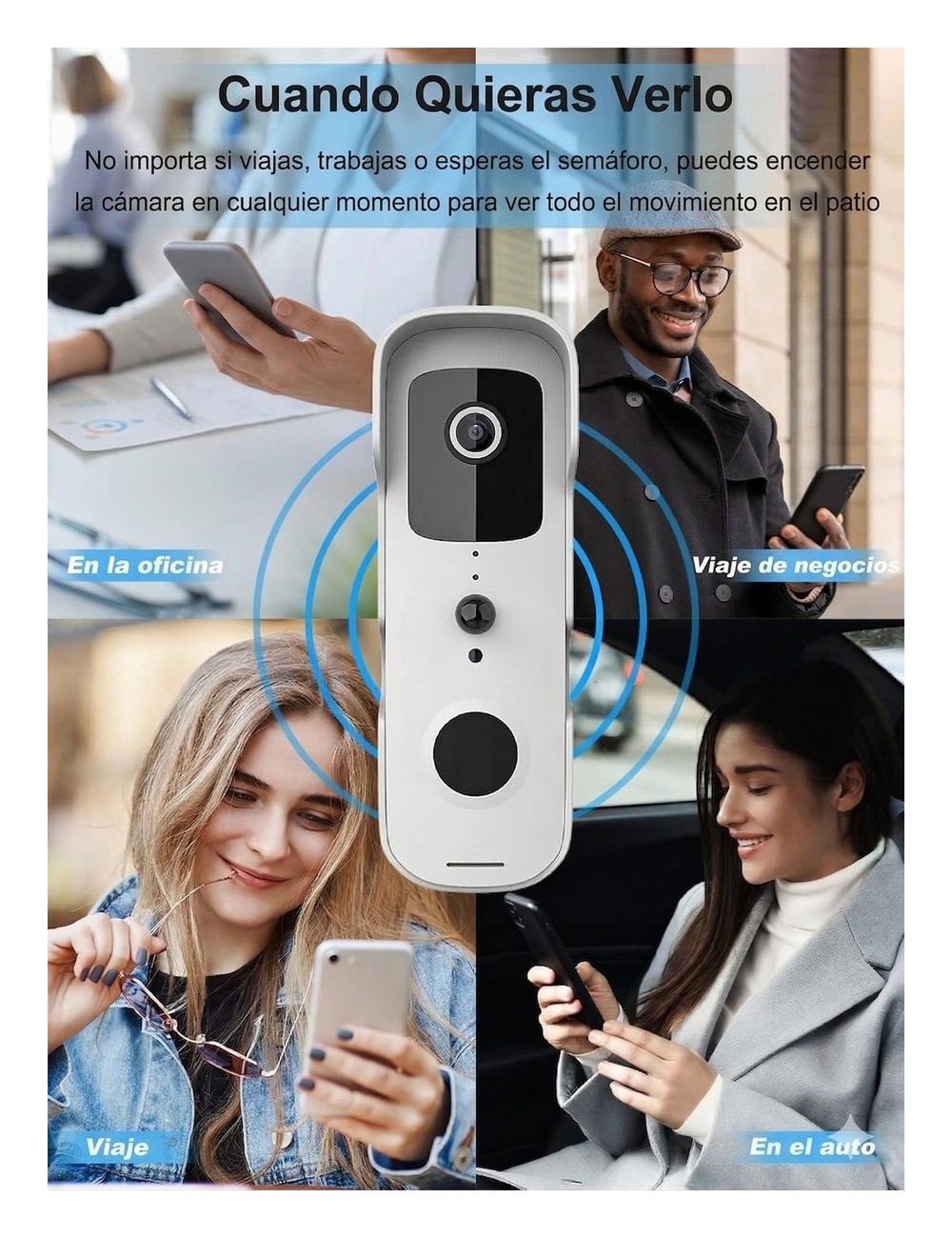 Timbre Inteligente Wifi Hd Con Cámara De Video Y Sensor Pir