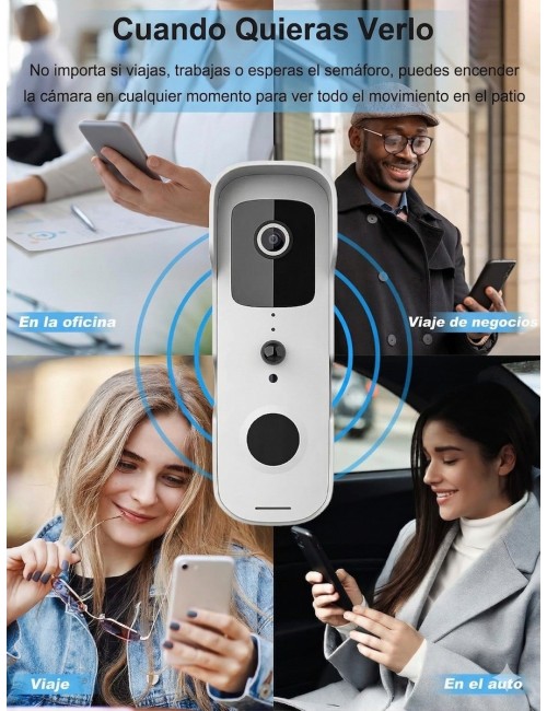 Timbre Inteligente Wifi Hd Con Cámara De Video Y Sensor Pir
