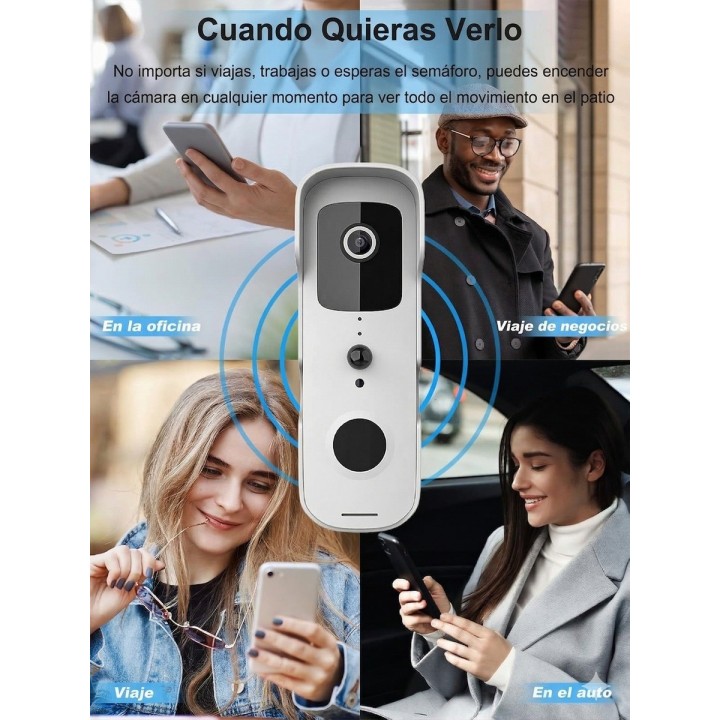 Timbre Inteligente Wifi Hd Con Cámara De Video Y Sensor Pir