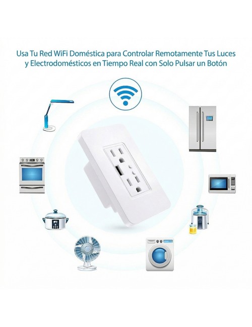 Tomacorriente Inteligente Wifi Pared Doble Alexa Google Home