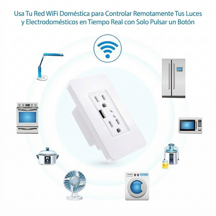Tomacorriente Inteligente Wifi Pared Doble Alexa Google Home