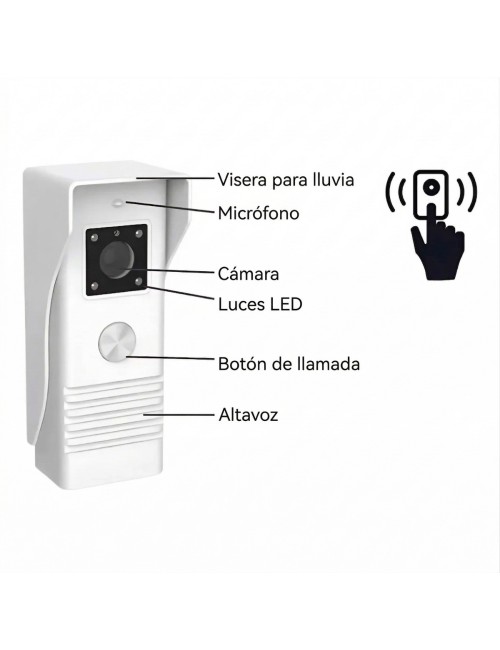 Videoportero Color 7 Pulgadas Lcd Con Visión Nocturna Timbre