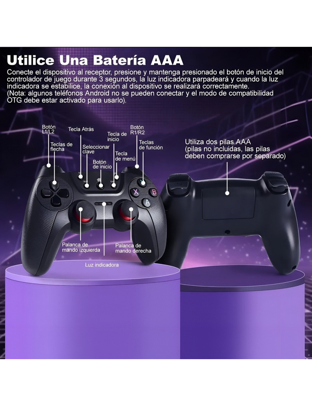 Control Gamepad Inalámbrico 2.4g Ergonómico Pc/android/tv
