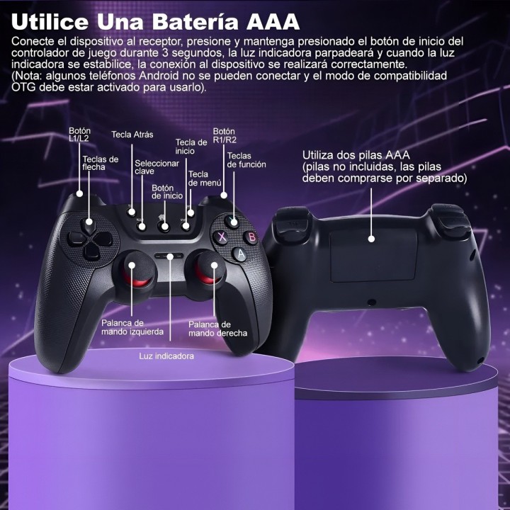 Control Gamepad Inalámbrico 2.4g Ergonómico Pc/android/tv