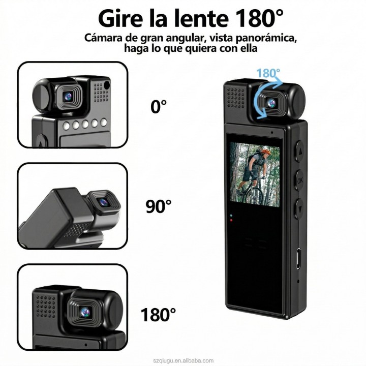 Cámara Corporal Body Cam Full Hd 1080p Wifi Lente Giratorio