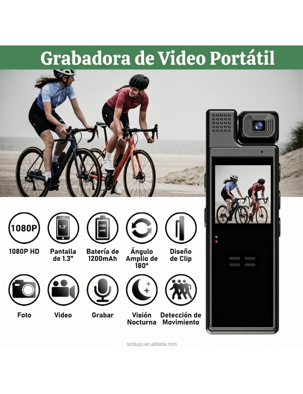 Cámara Corporal Body Cam Full Hd 1080p Wifi Lente Giratorio