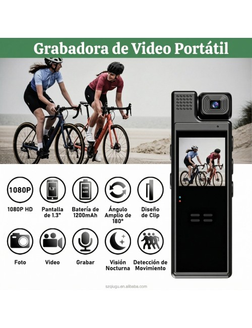 Cámara Corporal Body Cam Full Hd 1080p Wifi Lente Giratorio
