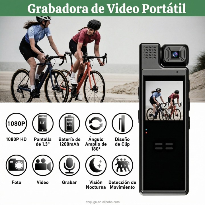 Cámara Corporal Body Cam Full Hd 1080p Wifi Lente Giratorio