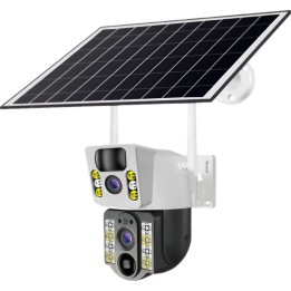 Cámara Solar Doble Lente Exterior 360 Wifi Ptz Inalámbrica