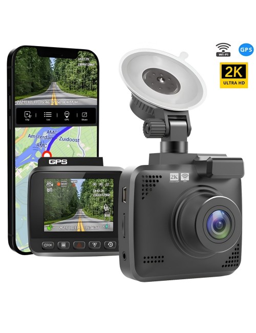 Dash Cam 2k Qhd Espejo Cámara Carro Wifi Gps Sensor G
