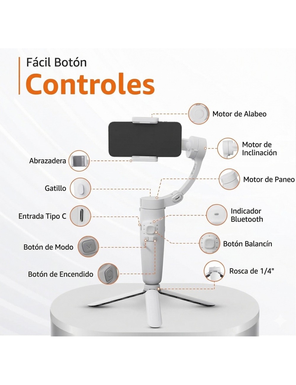 Estabilizador Gimbal 3 Ejes Celular M1 Seguimiento Facial