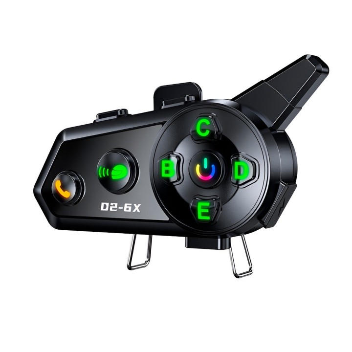 Intercomunicador Casco Moto D2-6x Bluetooth 1000m Grupal