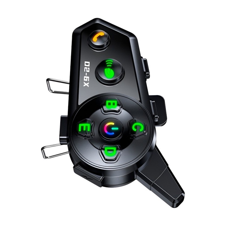 Intercomunicador Casco Moto D2-6x Bluetooth 1000m Grupal