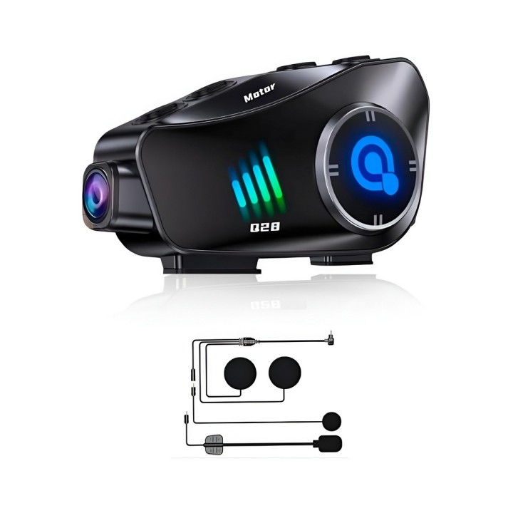 Intercomunicador Casco Moto Q28-2x Cámara Hd 1080p Wifi