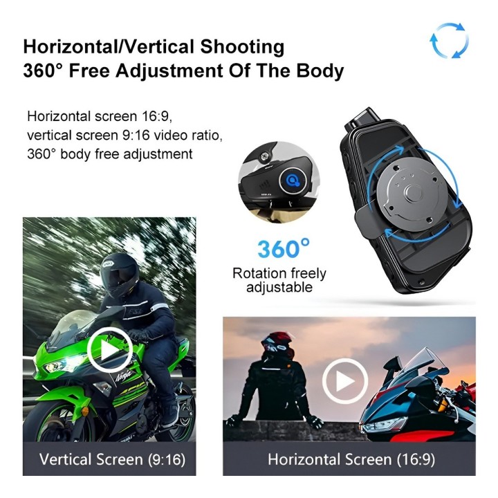 Intercomunicador Casco Moto Q28-2x Cámara Hd 1080p Wifi