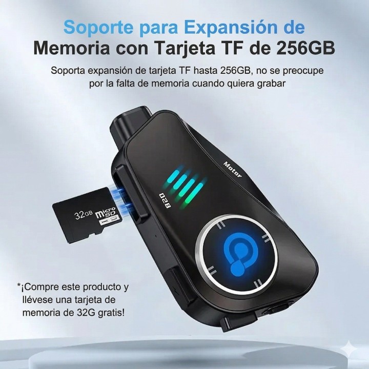 Intercomunicador Casco Moto Q28-2x Cámara Hd 1080p Wifi