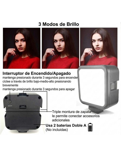 Kit De Vlogging 4 En 1 Trípode Luz Led Micrófono Ay-49