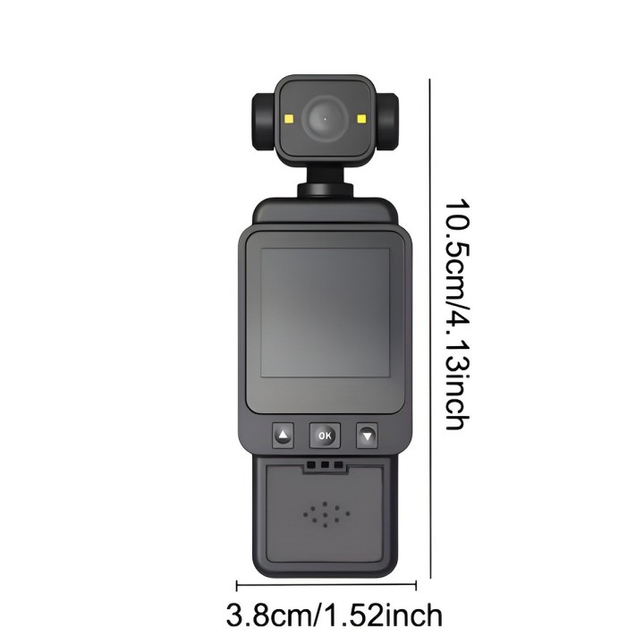Mini Cámara Gimbal 4k Vlogging Wifi Rotación 270 Pantalla Hd