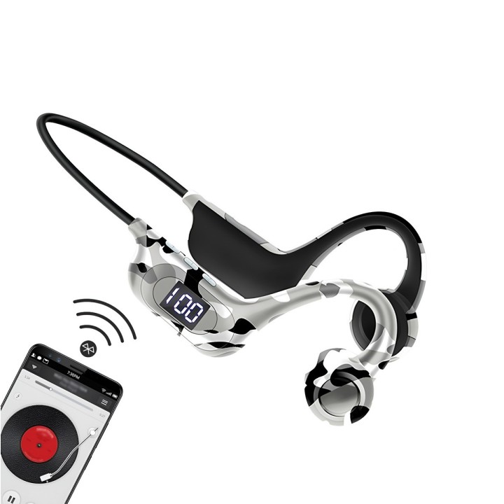 Audífonos Conducción Ósea Bluetooth 5.3 Pantalla Led Akz-g6