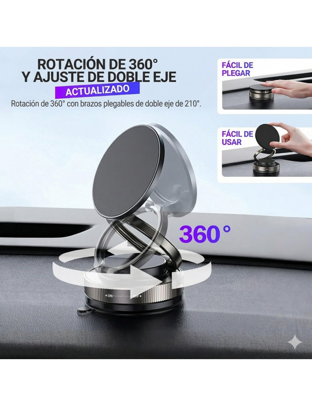 Soporte Magnético Celular Carro Succión Al Vacío 360 Magsafe